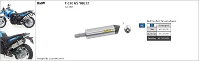 Immagine prodotto di Marmitta slip-on ARROW maxi race-tech alluminio e fondello per BMW F 800 gs adventure