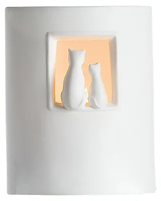 Imagen del producto de Lámpara de mesa "Katzenpaar" de Gilde, con motivos de gatos, porcelana blanca, unidad, longitud 10 cm, anchura 17.5 cm, altura 22 cm. Código: 34271. Número de artículo: 4009079342710
