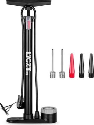 Produktbild von Famanu Fahrradpumpe Tragbar mit Manometer - Presta und Schrader Ventil, 160 PSI/11 Bar