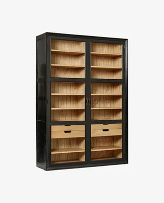 Imagen del producto de Vitrina Viva de 210 cm, fabricada en madera de gmelina, con 2 puertas - color
