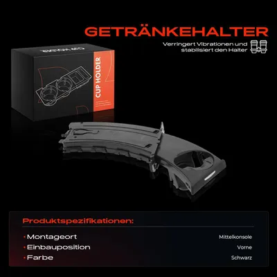 Immagine prodotto di Portabicchieri per auto, modelli E90, E91, E92, E93 - Rivestimento anteriore del cruscotto - Ricambio, 1 pezzo - Adatto per cabriolet e coupé - Codice OEM: 51459173463, 51459173469