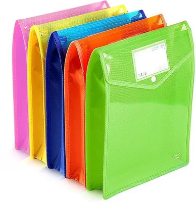 Immagine prodotto di Cartelle portadocumenti in plastica, formato A4, confezione da 5