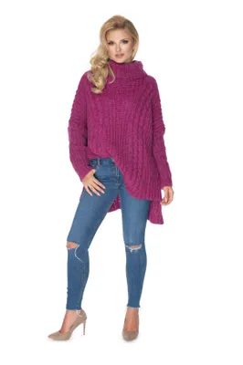 Produktbild von PeeKaBoo Frauen frei Übergröße Poncho Tamas dark fuchsia Universal-