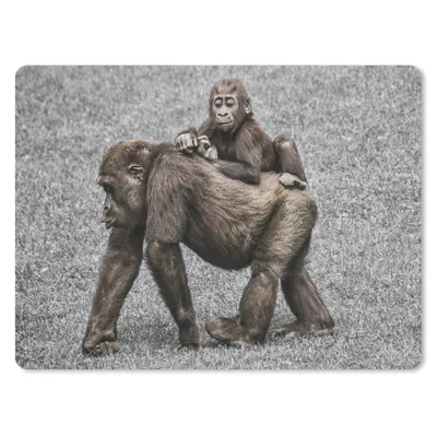 Produktbild von MuchoWow® Mauspad Mousepad Affen - Landschaft - Mantel 23x19 cm - Mousepads - Maus Mat - Pad - Mausunterlage - Schreibtischunterlage - Mauspad