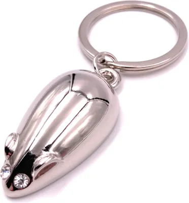 Produktbild von Onwomania Schlüsselanhänger Maus mit Steinen Augen Strass Silber Anhänger Keychain