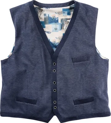 Produktbild von Luigi Morini XXL Strickweste blau meliert
