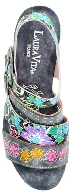 Produktbild von Laura Vita Damen Sandalette Riemchen Kork NELLAO 12, Größe:39 EU, Farbe:Grau