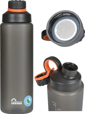 Obrázok produktu pre Majestic Sport JAMES MAT Tritan Sport Water Bottle 1 l 1000 ml Gym Drinking Bottle with Fruit Filter BPA Free Light Fitness Bottle Gym Bottle Black.