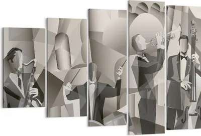 Produktbild von Bild auf Leinwand - Leinwandbild - Jazz Musik Musiker - 150x100cm - Wand Bild - Wanddeko - Leinwanddruck - Bilder - Kunstdruck - Wanddekoration - Leinwand bilder - Wandkunst - EG150x100-4119