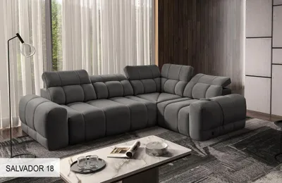 Produktbild von Modernes Ecksofa AVELIO II mit Schlaffunktion, Bettkasten (grau, rechts)