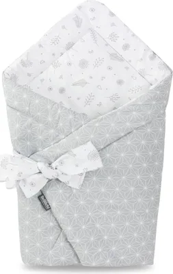 Produktbild von Bellochi 2in1 Baby Einschlagdecke Babyhörnchen - 75 x 75 cm - 100% Baumwolle Wickeldecke - für Kinderwagen, Babybett oder Kindersitz - Ganzjährig -   - star copse