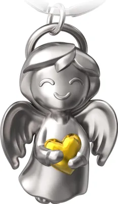 Produktbild von "Shiny" Schutzengel Schlüsselanhänger - Engel Glücksbringer - Glücksengel mit Herz in Gold