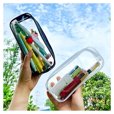 Produktbild von JMCOD 2 Stück transparente Federmäppchen aus PVC