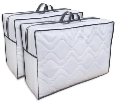 Produktbild von 2x Aufbewahrungstasche für Bettdecken - Tasche Aufbewahrung Bettwäsche