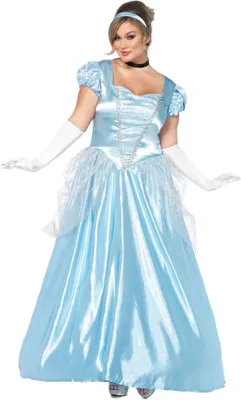 A woman wearing a Cinderella-inspired costume.