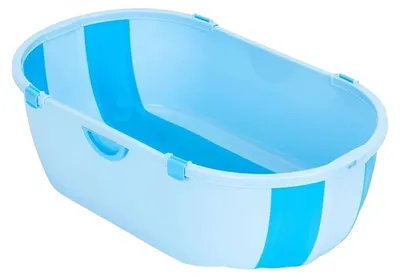 Image de Baignoire pliante de voyage pour enfants avec vidange, bleue, ECOTOYS