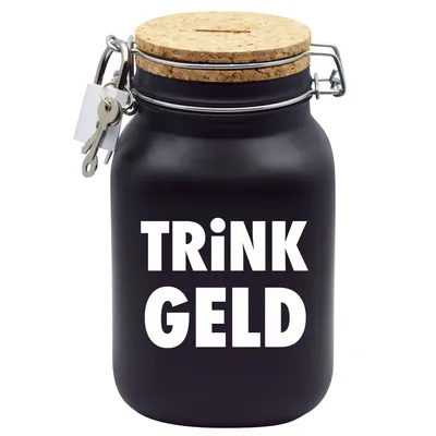 Produktbild von Spardose Geld Geschenk Ideen Trink Geld Schwarz Größe XL 2 Liter
