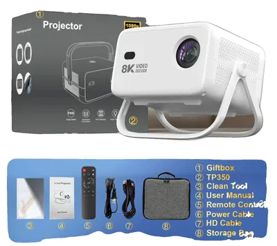 Image de Projecteur, décodage vidéo 8K, mise au point automatique, blanc TP350, prise européenne