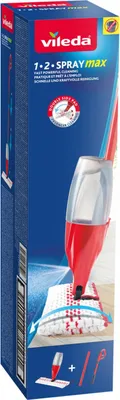 Zdjęcie produktu dla Vileda 1.2 Spray Max, Mikrofibra, Plastik, Laminat, Drewno, Suchy i Mokry, Czerwony, Biały, Pudełko