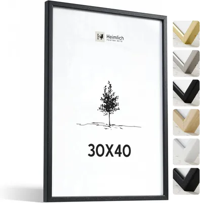 Fotorahmen 30x40 cm, Ayous-Holz, Schwarz, Wandmontage
