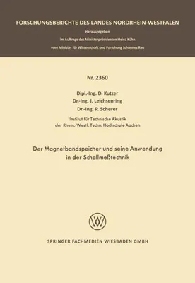 Produktbild von Der Magnetbandspeicher und seine Anwendung in der Schallmeßtechnik