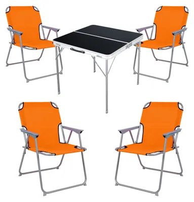 Produktbild von 5-teiliges Campingmöbel Set Alu L80xB80xH70cm Orange