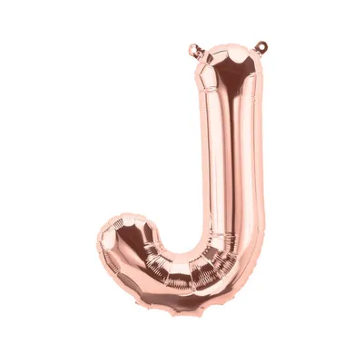 Immagine prodotto di Palloncino in foil con lettera J, oro rosa, 100 cm circa
