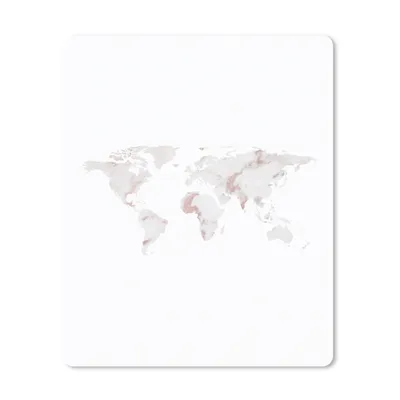 Produktbild von MuchoWow® Mauspad Mousepad Weltkarte - Marmor - Weiß 30x40 cm - Mousepads - Maus Mat - Pad - Mausunterlage - Mausmatten