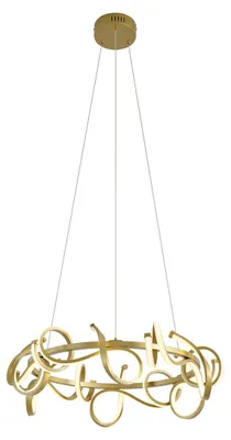 Produktbild von Design Pendelleuchte Gold Rund 3 Stufen Dimmbar Krisscross