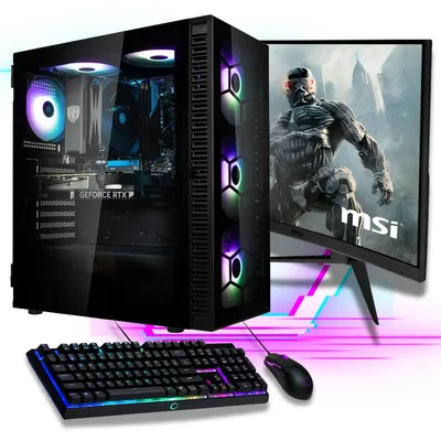Produktbild von Gaming PC Komplett-Set Intel i9 12900KF - Nvidia GeForce RTX 5060 8GB - 500GB SSD - 16GB Ram - Windows 11 - WLAN - 27" TFT - Tastatur/Maus