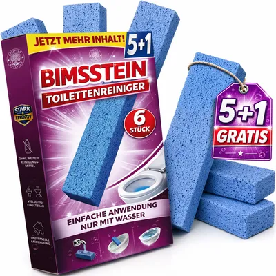 Produktbild von EDELFELD starker Bimsstein - 6er Set - Reinigungsstein für Toilette, Bad & Haushalt - Effektiver Bimsstein Toilette - gegen hartnäckigen Urinstein