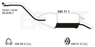 Produktbild von ERNST 344111 Endschalldämpfer für FORD MONDEO III Kombi (BWY) Auspuff