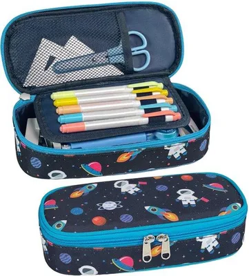 Produktbild von Großer Jungen-Schulranzen, 2-Fach, Stiftehalter, blau/schwarz