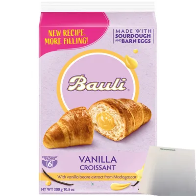 Produktbild von Bauli Capriccio alla Crema Croissants mit Vanillefüllung 300g + usy Block