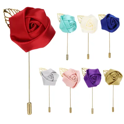 Image de Lot de 8 broches tendance faites main pour femmes et hommes, bijoux de corsage pour les mariés et décoration de mariage