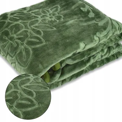 Produktbild von eStilex Elway Decke 160x210cm Geprägt Warm Weich Dunkelgrün