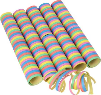 Produktbild von Luftschlangen 4 m "Stripes" flammhemmend
