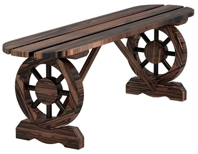 Image de Banc de jardin, bois d'épicéa, 120 x 29 x 39 cm, pieds Ø 28,5 x 4 cm, charge maximale 200 kg, montage requis