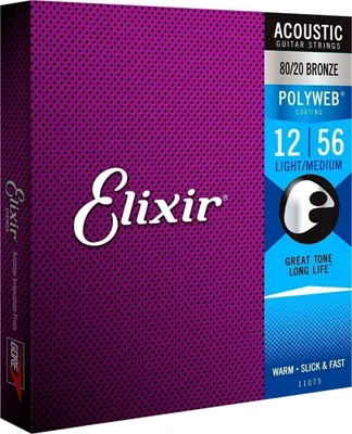 Obrázok produktu pre Elixir 11075 Polyweb 12-56 Struny pre akustickú gitaru