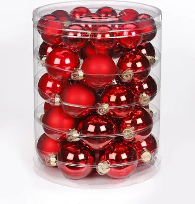 Produktbild von Weihnachtskugeln 44 Stk 4,5,6cm Ruby Red