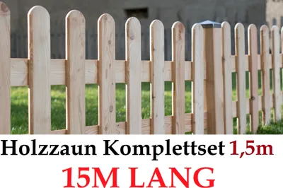 Produktbild von Gartenzaun 150cm x 15m Sibirische Lärche Muster Zaun-Set