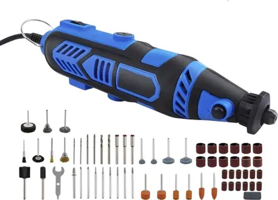 Image de Outil rotatif multifonction Tivio – 135 W – Outil multifonction combiné à vitesse variable – 252 accessoires pour poncer, polir et graver