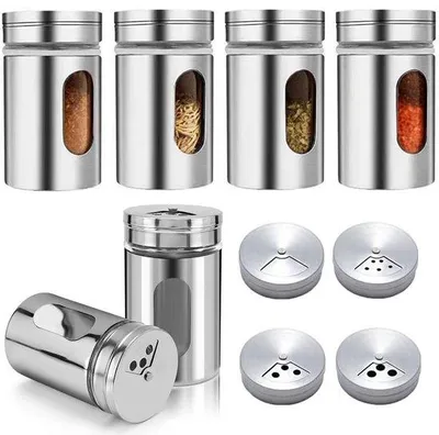 Obrázek produktu pro Skleněná nádoba na bylinky - 80 ml - sada 6 kusů - na koření