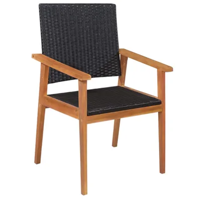 Immagine prodotto di set da pranzo da giardino 5 pezzi in rattan nero e marrone