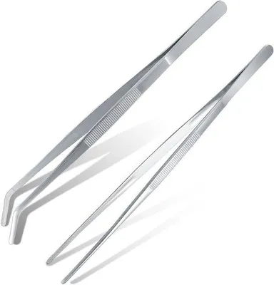 Immagine prodotto di Set da barbecue con 2 forchette per griglia, spiedini da 30 cm, pinze da barbecue, pinze per griglia, spiedini per carne, spiedini per carne da barbecue, padella da barbecue, servitore da barbecue, set gourmet