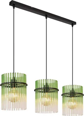 Produktbild von LED Pendelleuchte, Metall, Glas Grün, 3-Flammig