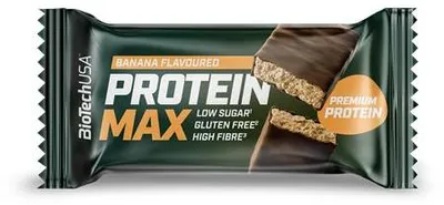 Obrázek produktu pro Proteinová tyčinka "Protein Max", banán, bezlepková, 45 g, BIOTECH USA 20019030600