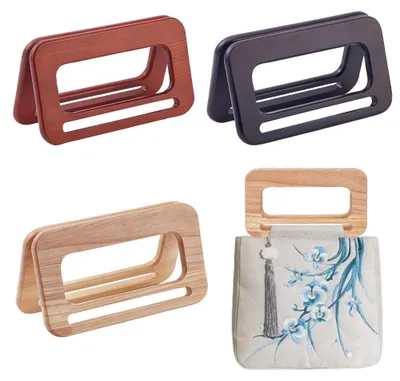 Holzgriffe für Taschen, 6 Stk., 3 Farben, 16 x 9 cm