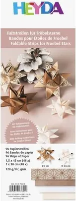 Produktbild von HEYDA 204875548 Faltstreifen-Set für Fröbelsterne 1 x 30 cm 15 x 45 cm
