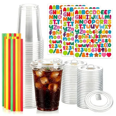 Produktbild von Wiederverwendbare Smoothie-Becher mit Deckel und Trinkhalmen